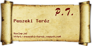 Peszeki Teréz névjegykártya